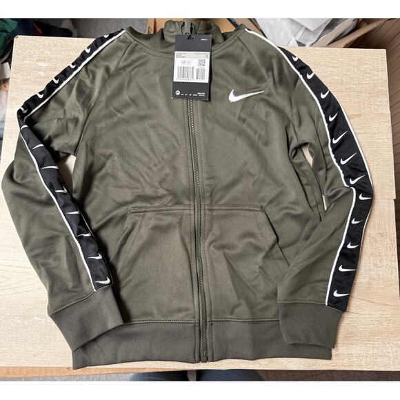 Nike B Swoosh Tape Full Zip Hoodie CV1334-325 Boys Size XS - Picture 4 of 12